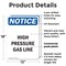 Signmission High Pressure Gas Line, 12 in W x Rectangle, Plastic OS-2PACK-NS-P-1218-V-13486 - alternate 3